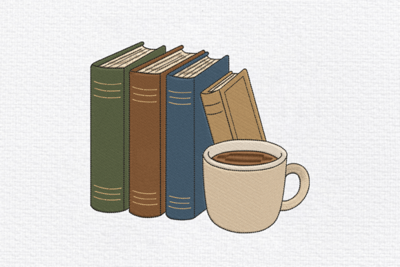 Book Lover Coffee Cup Embroidery Design Review