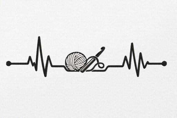 Crocheting Knitting Heartbeat Embroidery