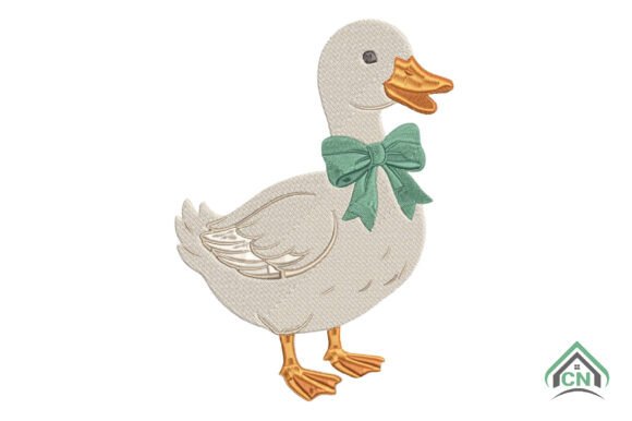 Cute Goose with Bow Embroidery Design Review