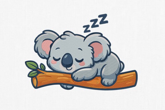 Cute Sleeping Koala Embroidery Design: A Business-Friendly Charm