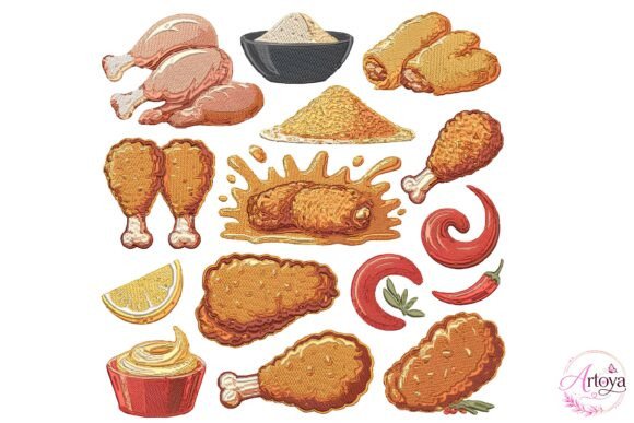 Fried Chicken Embroidery Bundle: A Designer’s Take for Apparel & Sweatshirt Projects