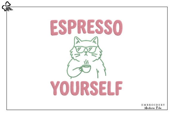 Funny Coffee Cat Embroidery Review for Sellers